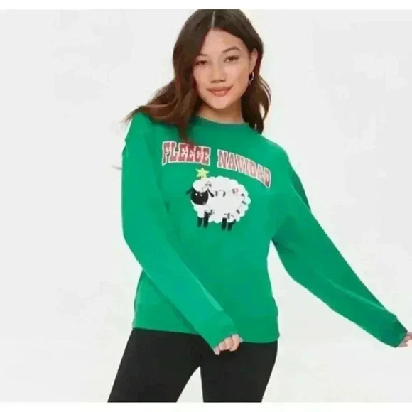 Forever 21 Christmas ugly Sweater Small Fleece Navidad 3D Lightbulbs - Picture 1 of 10